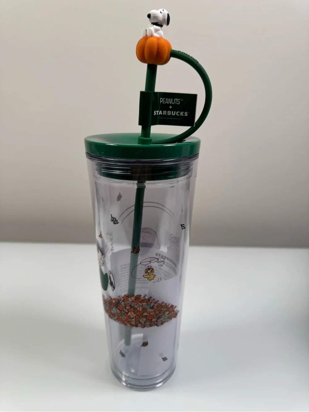 Starbucks Peanuts Snoopy Pumpkin Green Tumbler
